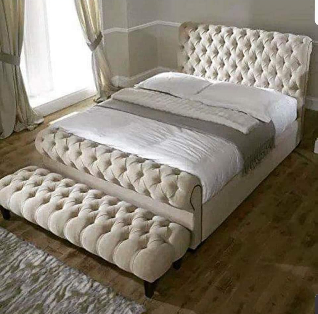 Chesterfield sleigh bed frame - verity of Colours & fabrics