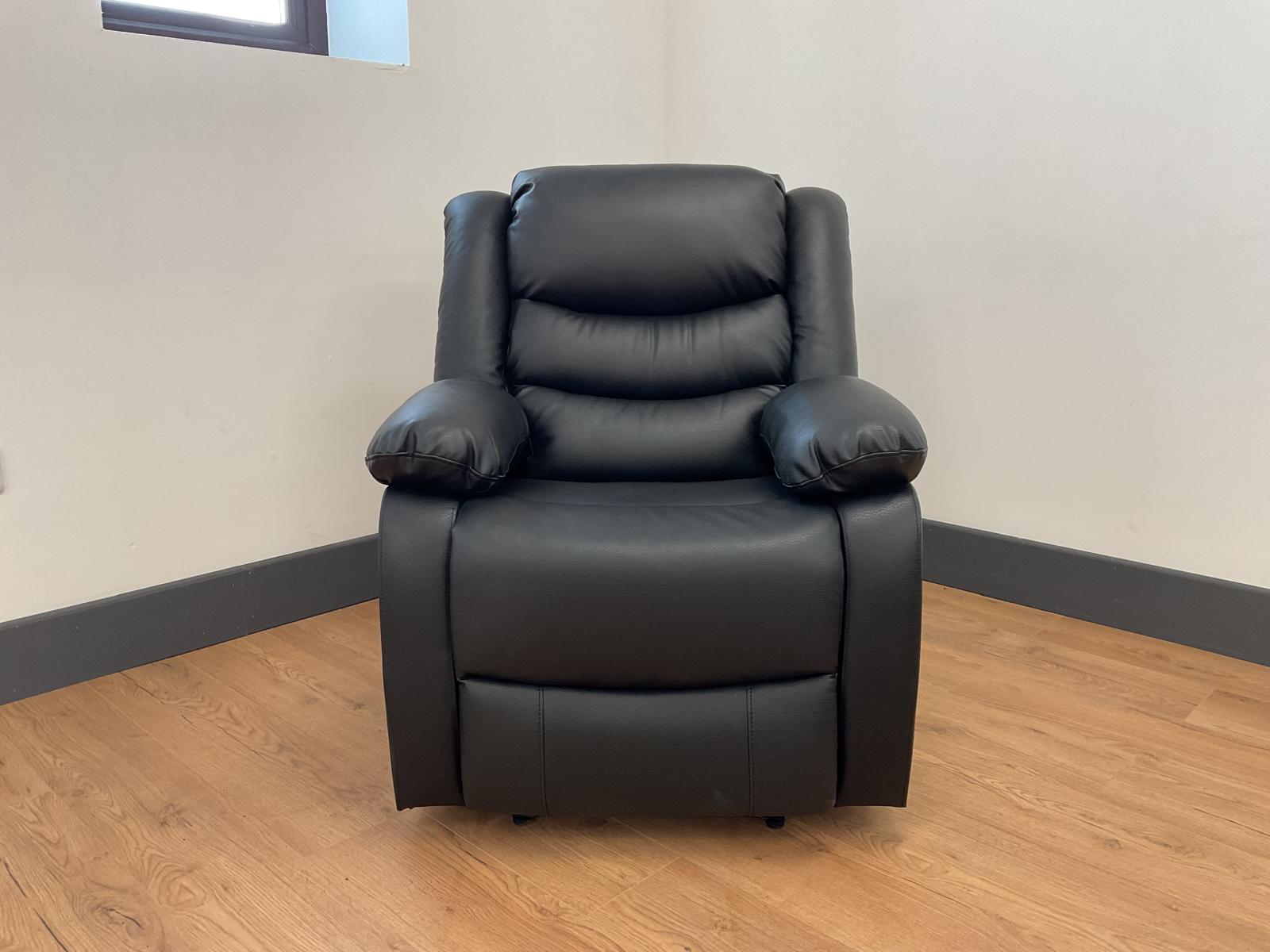 Conrad recliner chairs - black - brown - uk delivery