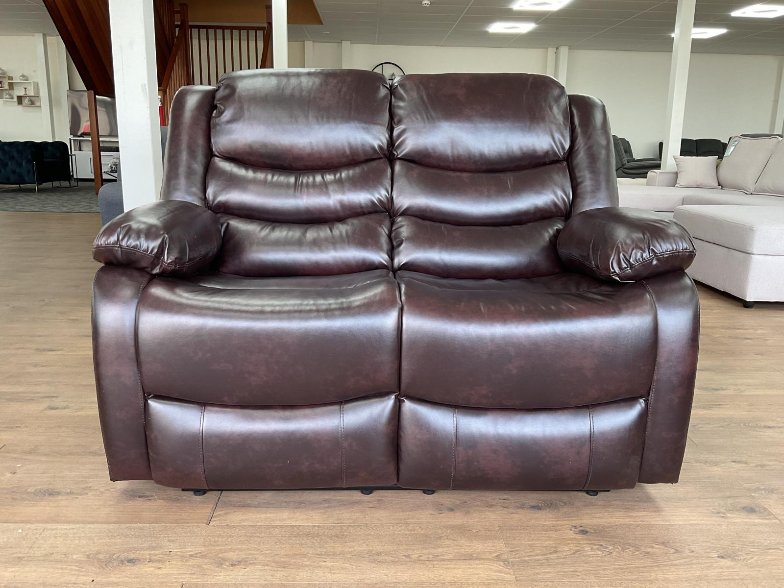 2 seater -Conrad recliner chairs - black - brown - uk delivery