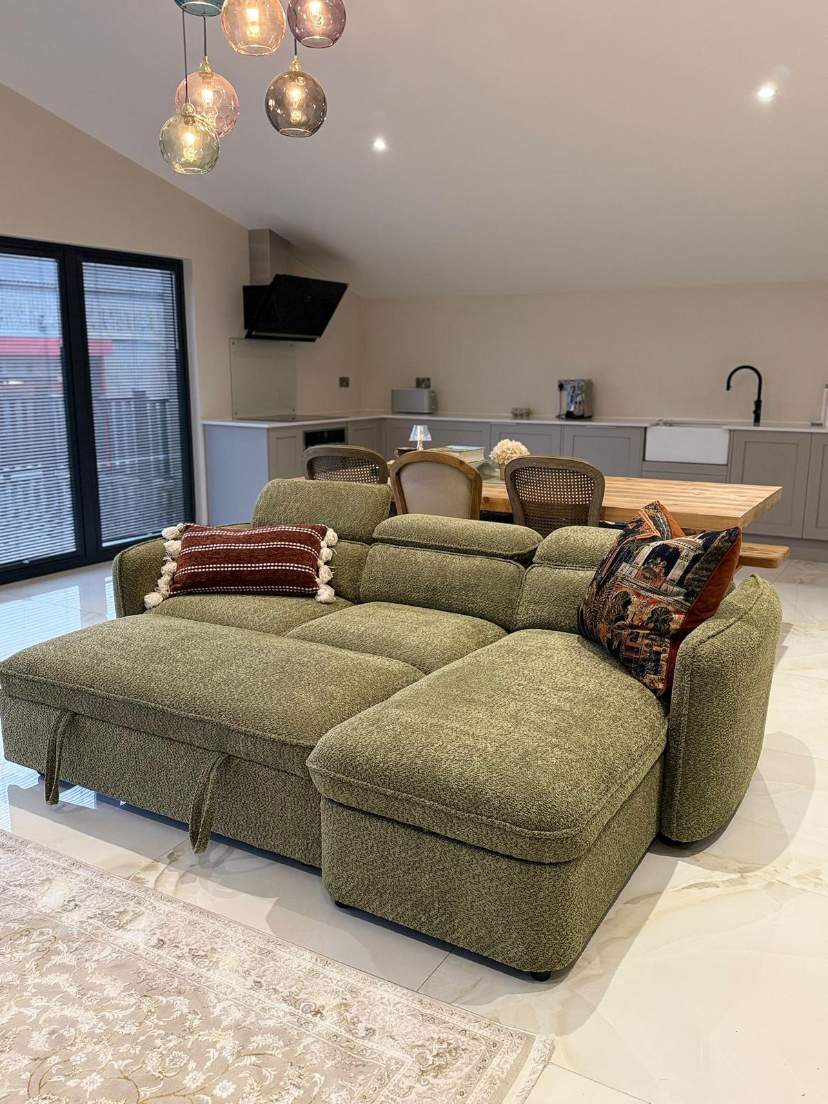 Capri sofabed- universal- L shape sofabed-Iverity of colours-uk delivery