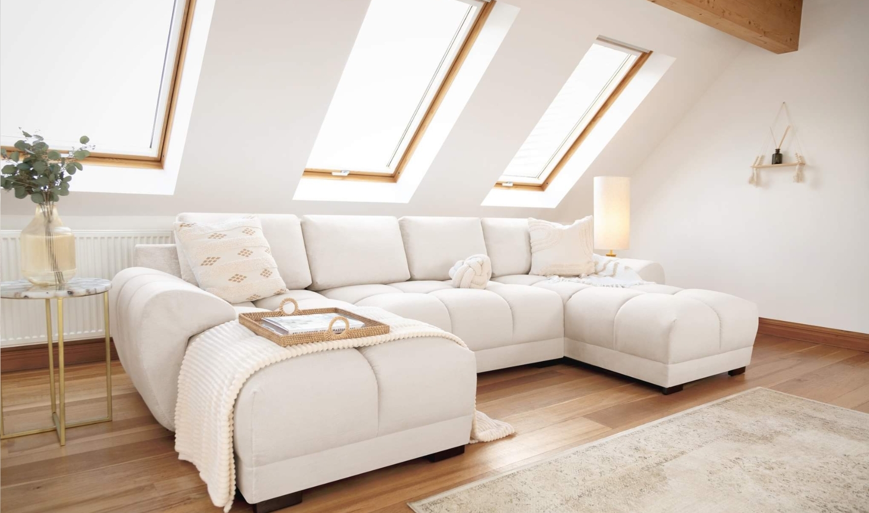 Azzuro u shape sofa range Colours grey - beige and mocha