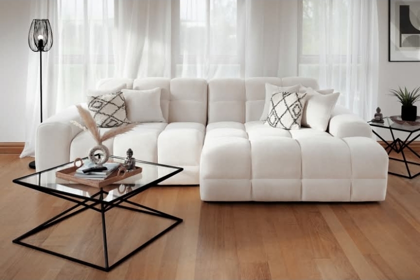 Jacob L shape sofa coloue beige or black