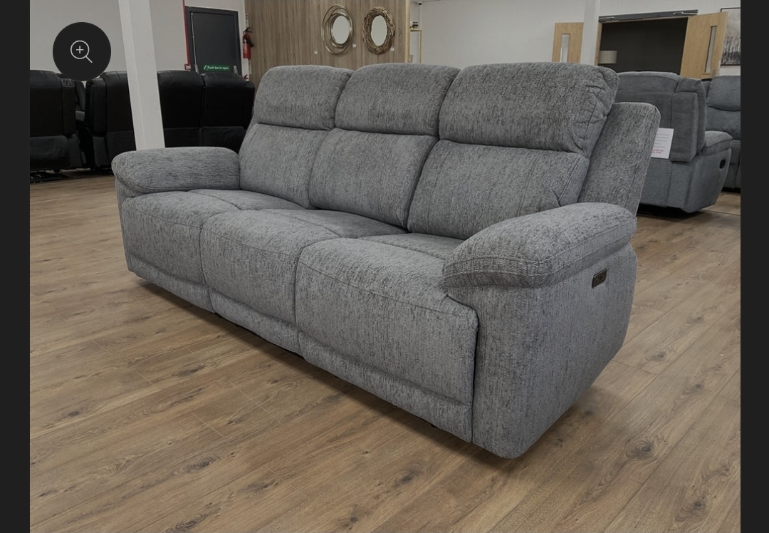 3 seater - Owen- electric power recliner sofa - beige - grey - uk delivery