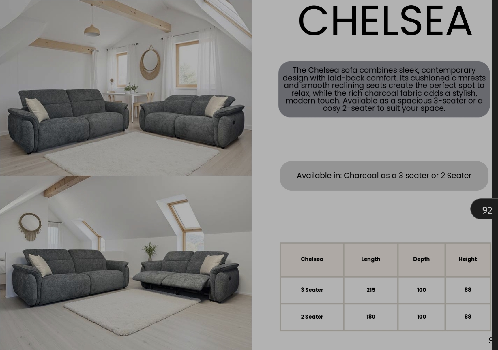 Chelsea electric power recliners