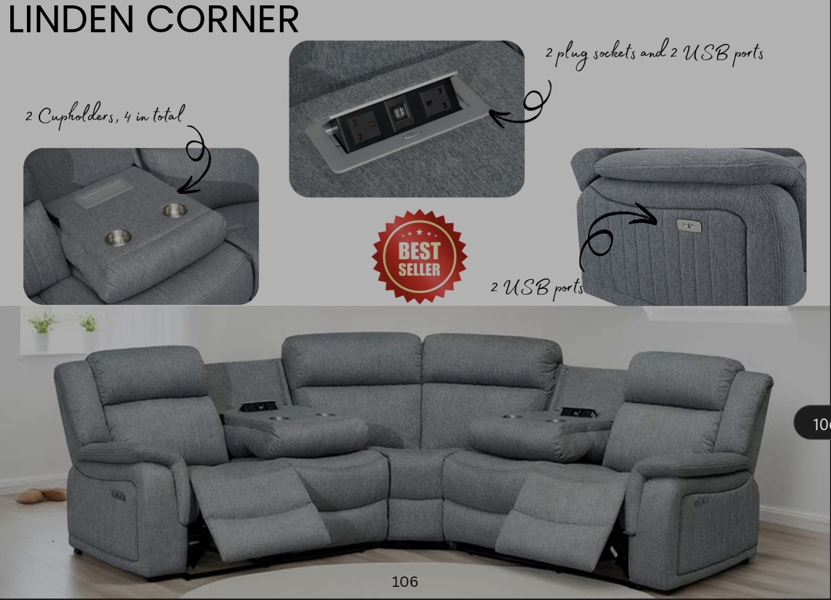 Linden electric power recliner