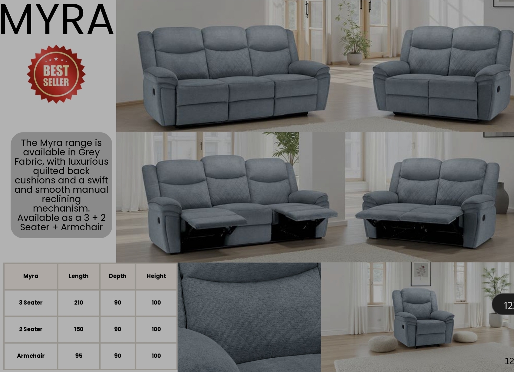 The Myra recliner range