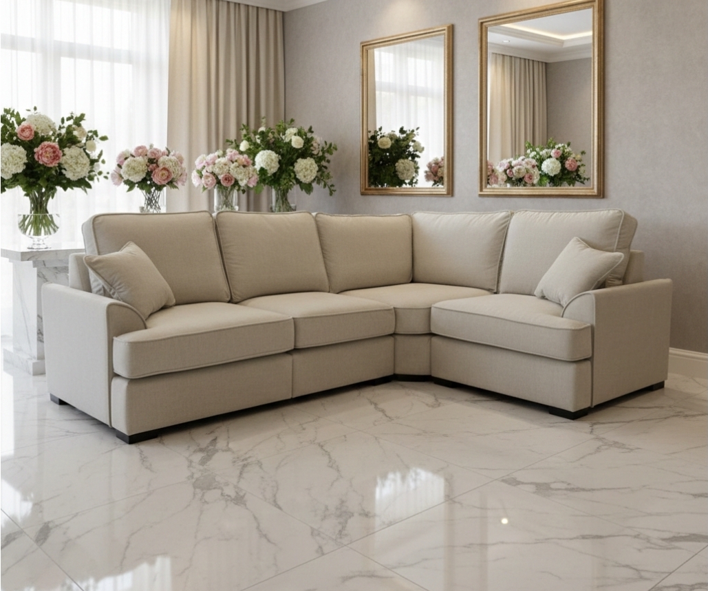 Funk - L shape sofa -  - cream - grey - modular-uk delivery