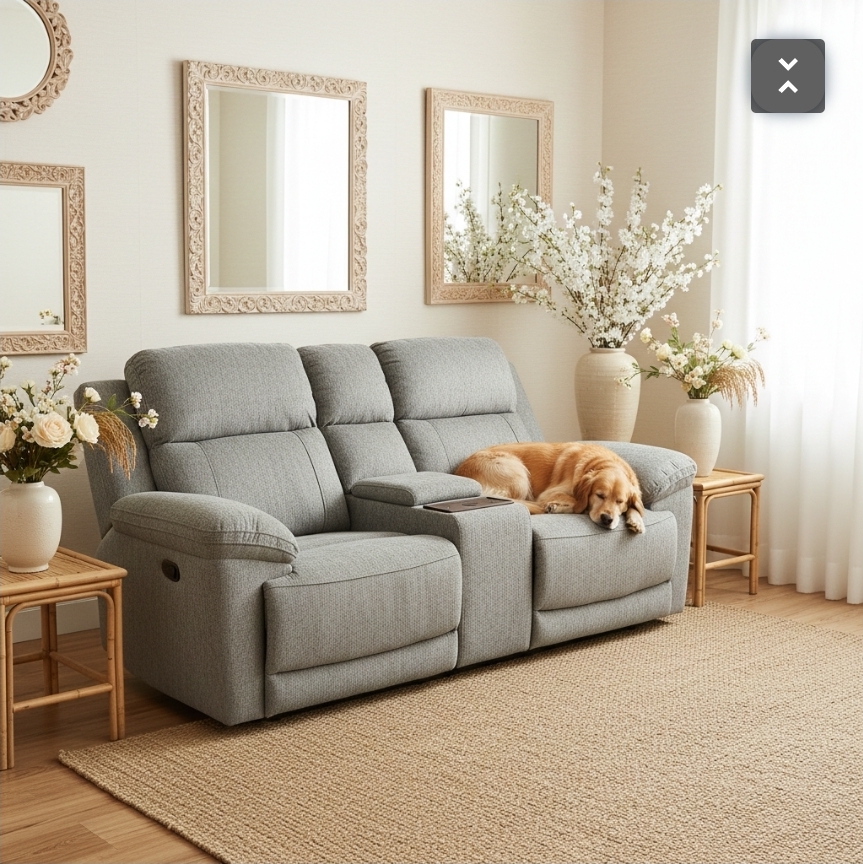 2 seater - Owen- electric power recliner sofa - beige - grey - uk delivery