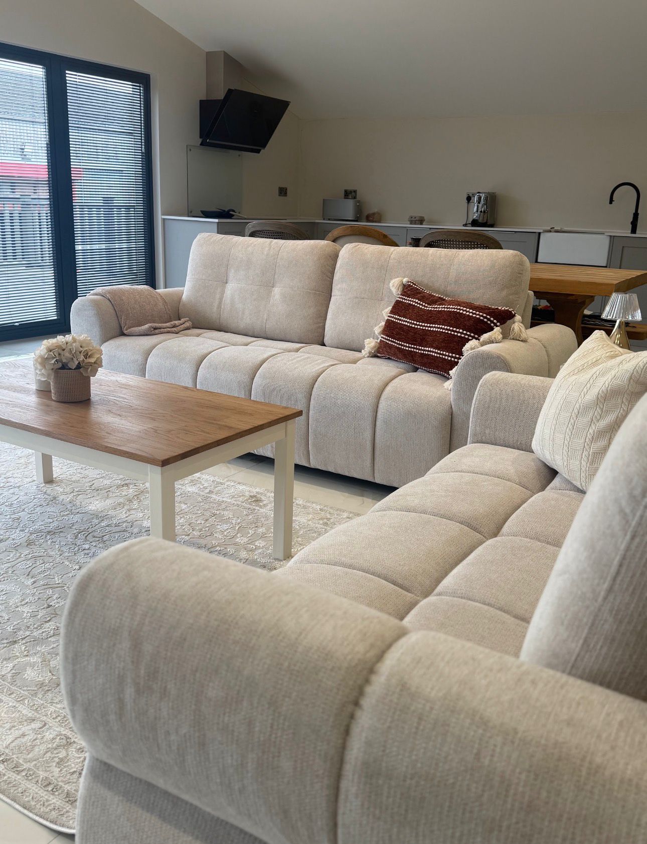 San marino 3 and 2 seater grey or beige fabric . Uk wide delivery