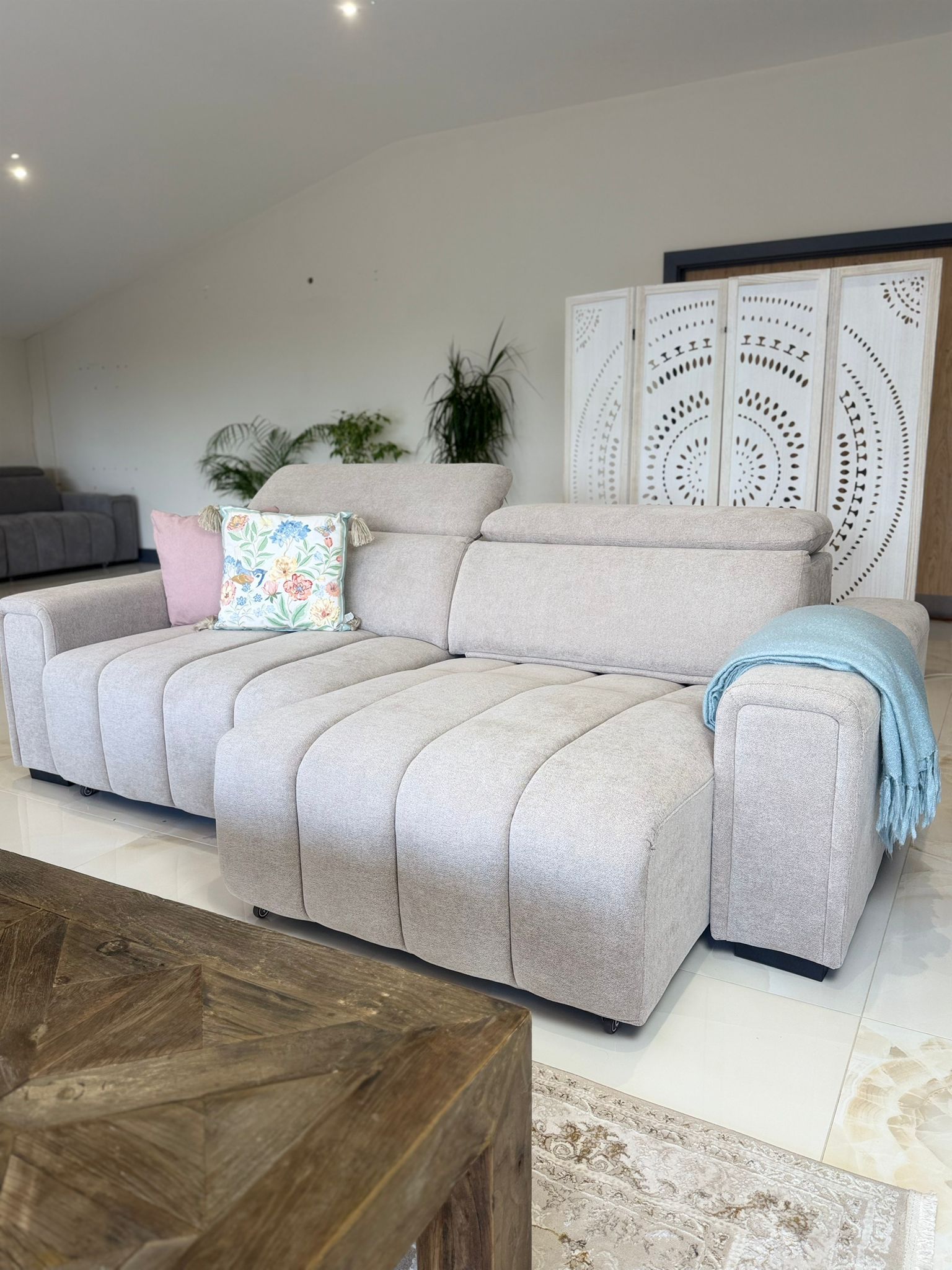 MOLLY ELECTRIC CINEMA SOFA - next gen *3 Seater Remote controlled Electric sofabed sofa with Adjustable headrests* GREY, BEIGE AND GREEN*
