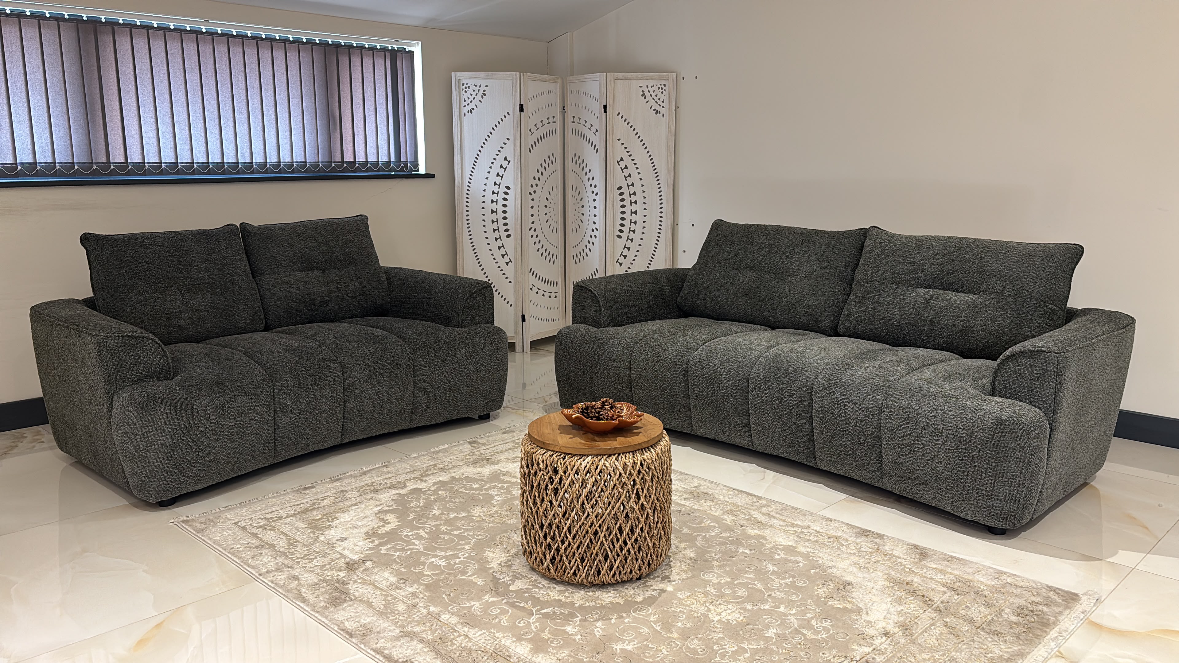 Cordova 3+2 seater sofas- Grey or  Green fabric - uk delivery
