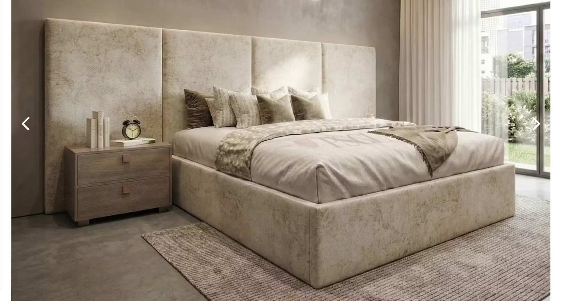 Mayfair Bed Frame - 54" Tall Panel Headboard - verity of  Fabrics- Colours