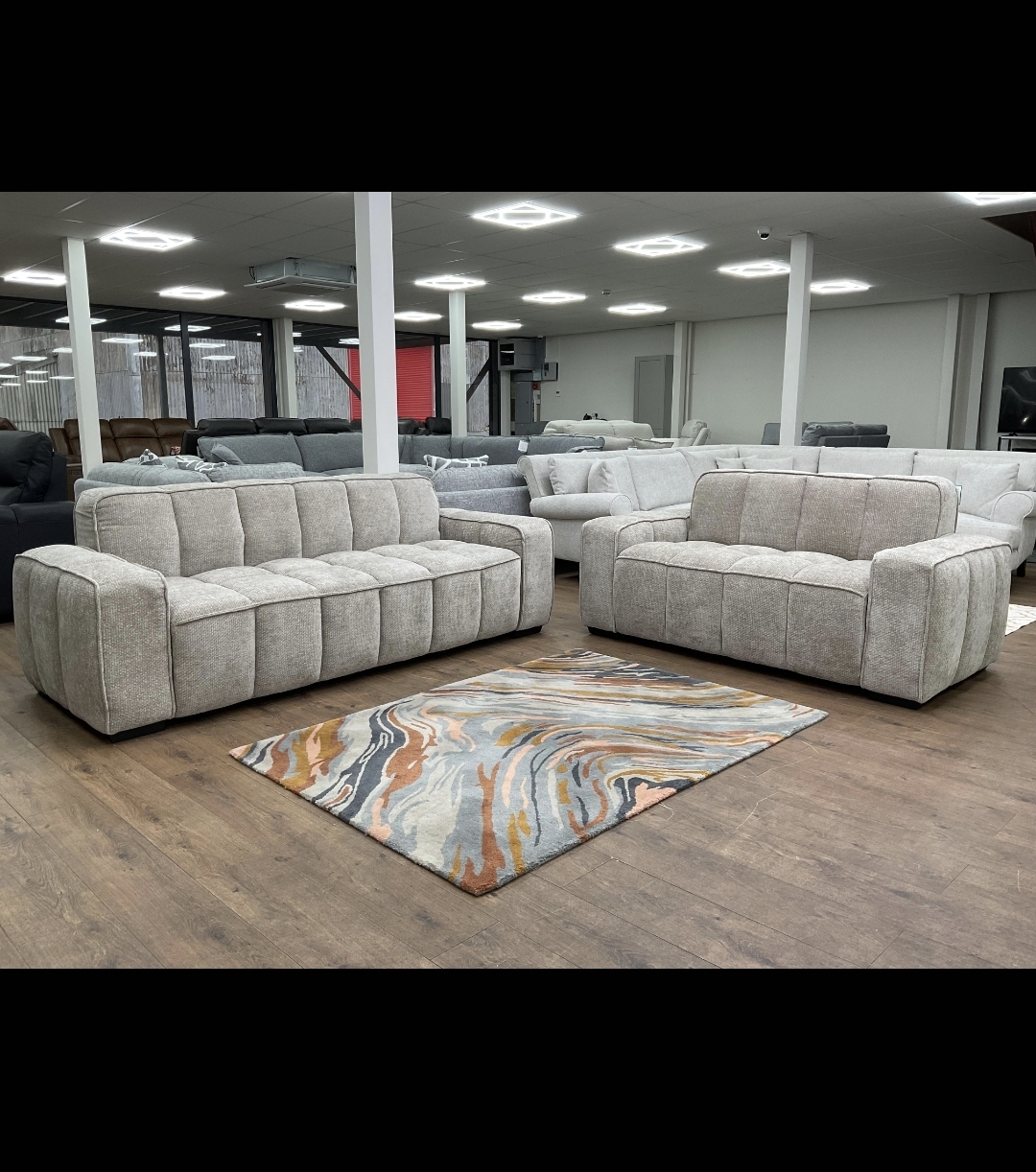 Paris 3 and 2  Seater Sofa - Luxury Sofa - Beige fabric