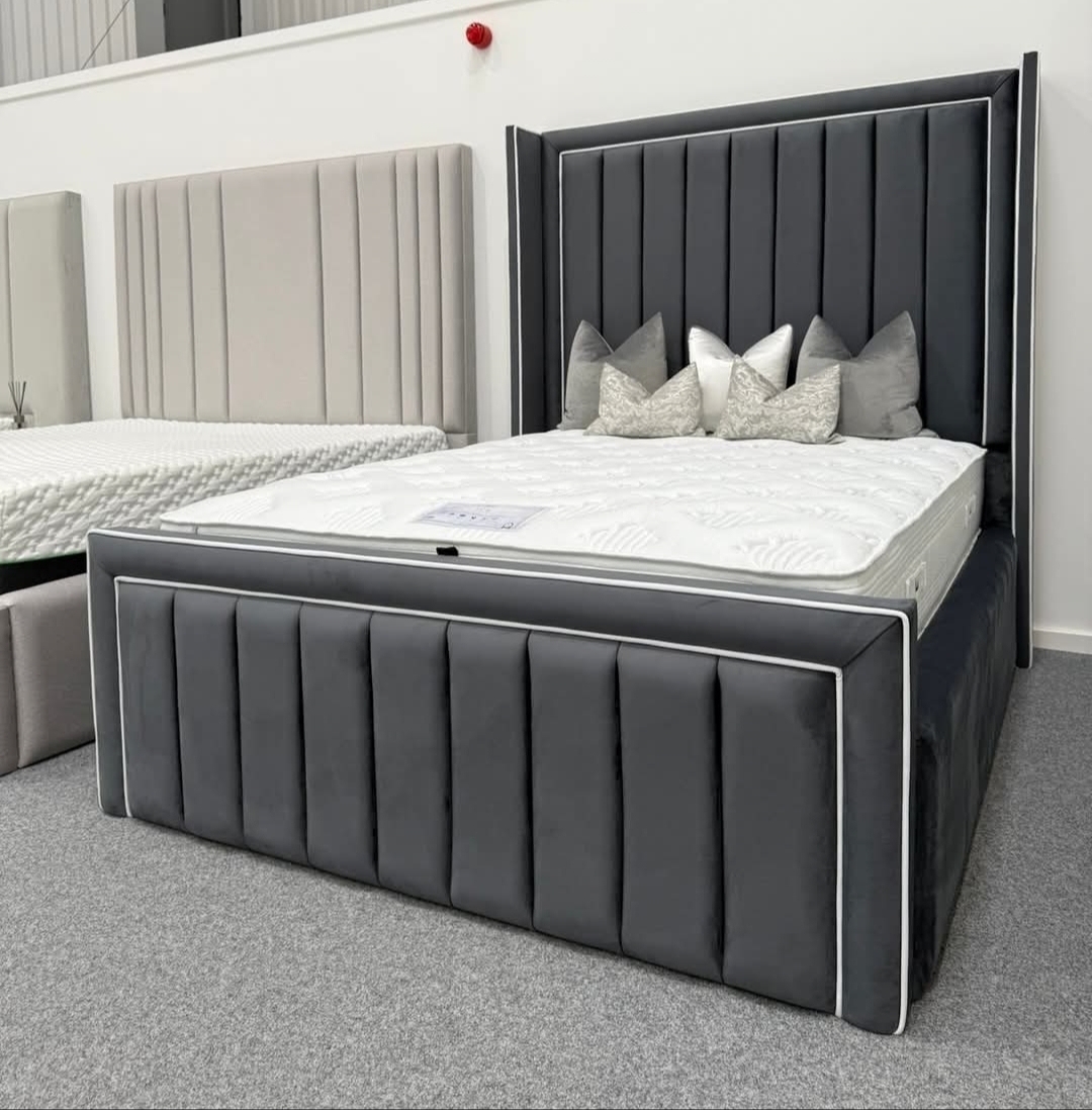 The doir wingback  Bed range- verity of Colours and fabrics- uk delivery