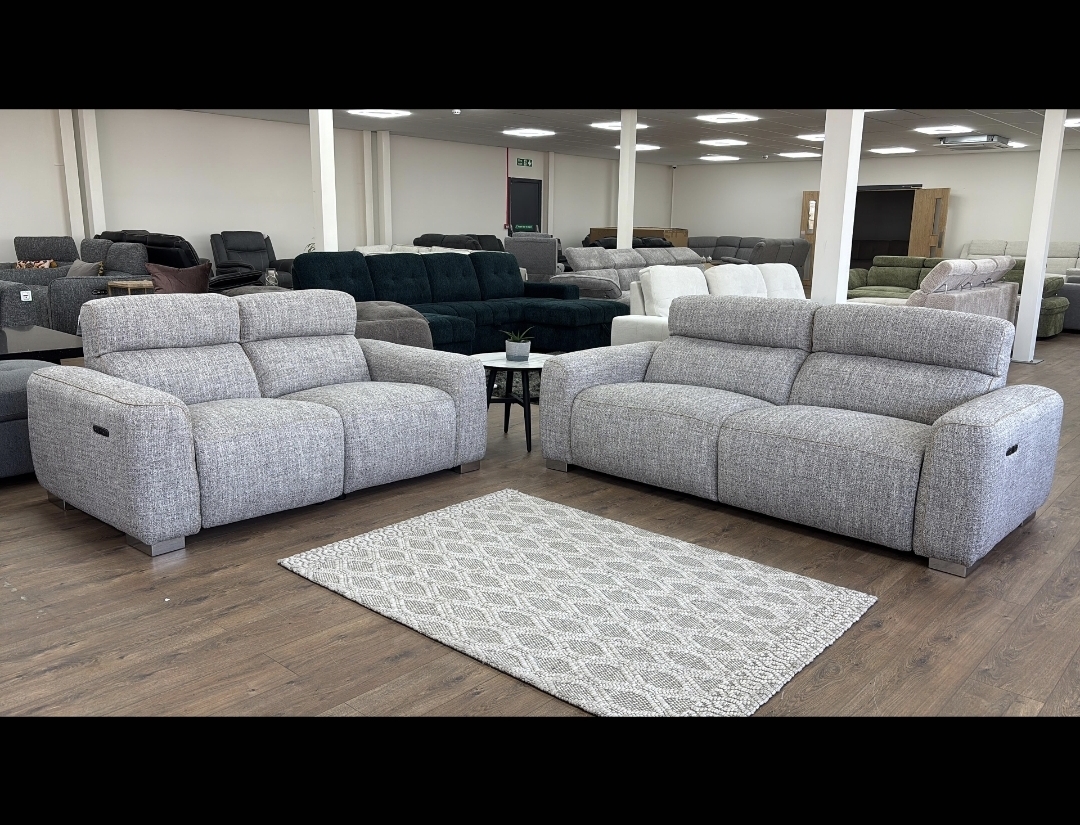 TORONTO ELECTRIC RECLINERS- COLOURS -.TAUPE AND GREY- UK WIDE DELIVERY