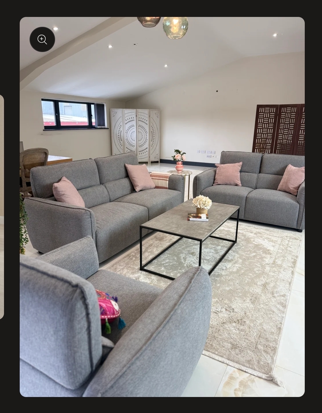 Ascot 3+2 Seater Sofa Set - Grey Fabric - Modern 3 Seater & 2 Seater Sofas