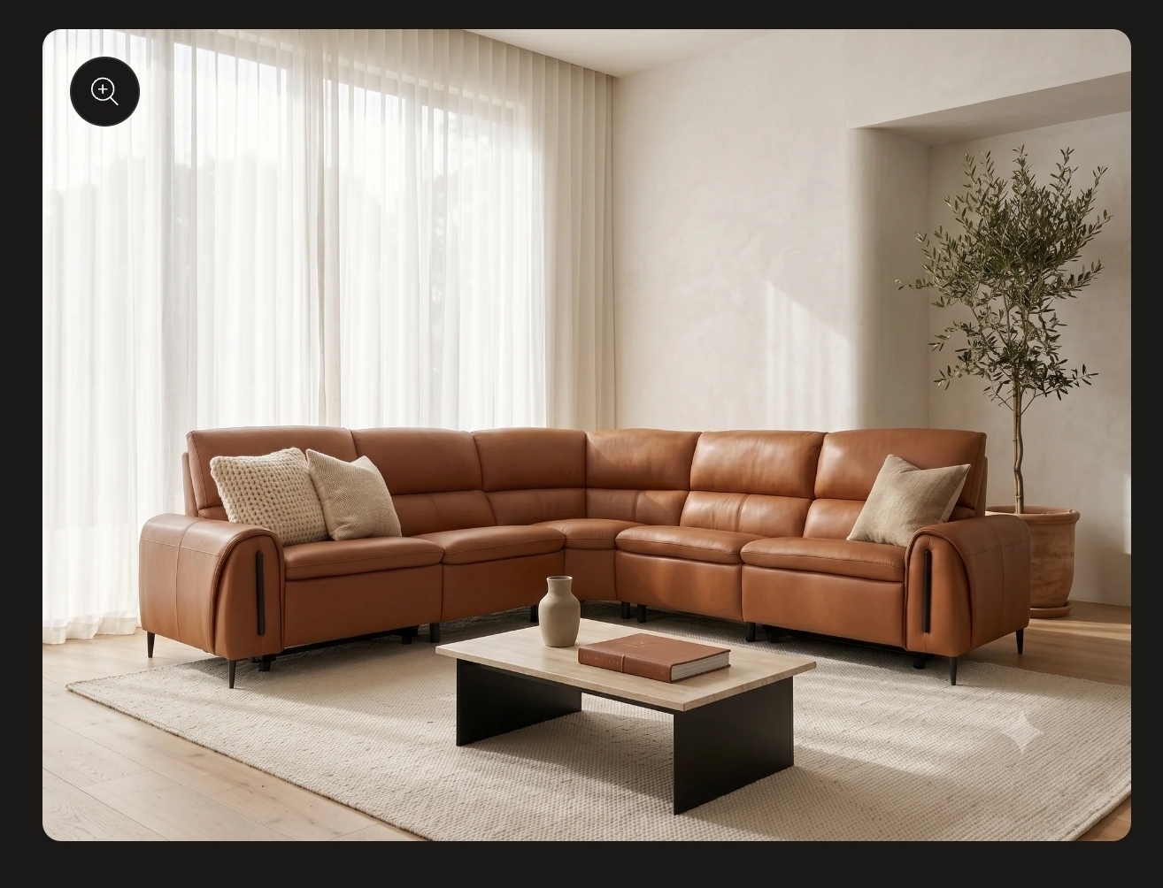 Arizona Electric Recliner Large Corner Sofa - Tan Leather - Dual Power Recline with USB & USB-C