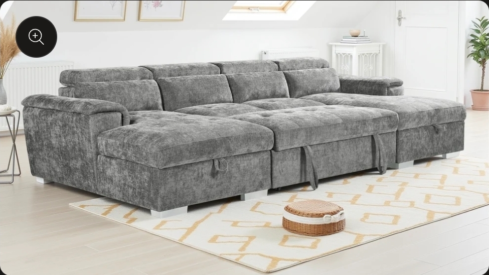 Alaya Sofabed Beige U Shape Corner - comes in a variety of colours- uk delivery Available