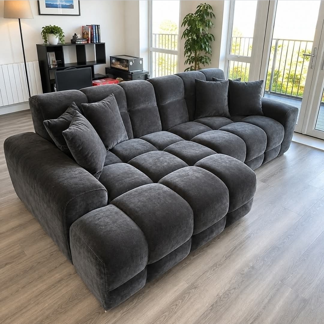 Jacob sofa-L shape sofa -black fabric - Andersons Furniture