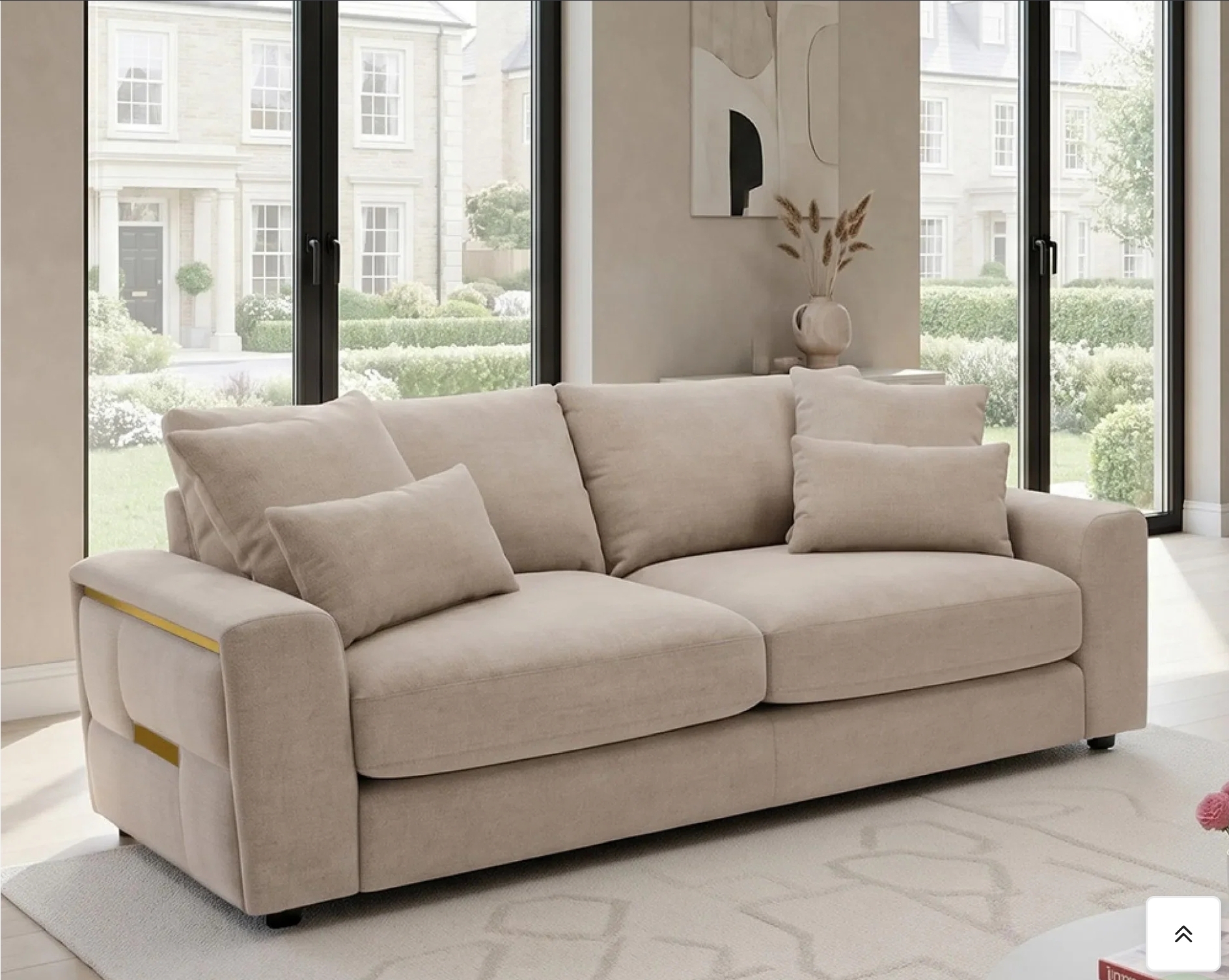 Jupiter 3 seater sofa - grey or beige fabric - uk delivery