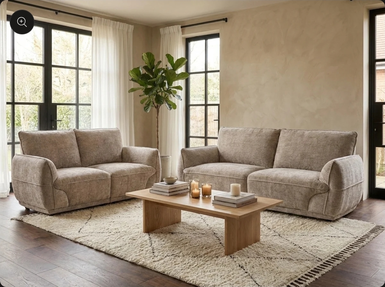 Angelo Beige fabric 3+2 Seater Sofa Set