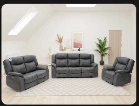 Leon sofa - electric recliner -With usb charging ports- Drink Holders -tech fabric- uk delivery