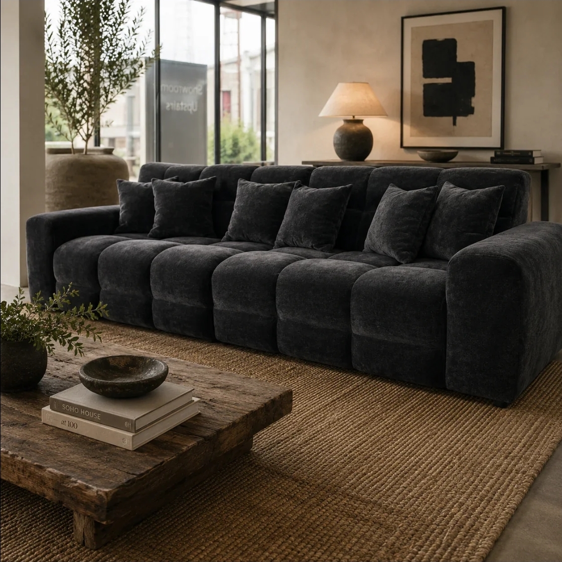 Jacob sofa- 4 seater sofa - Colours beige - black-grey - latte -  uk delivery