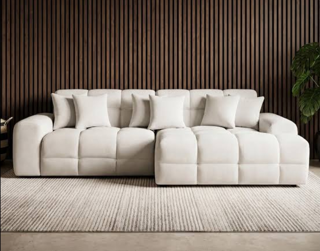 Jacob sofa- L shape - jumbo sofa - Colours beige - black-grey - latte -  uk delivery